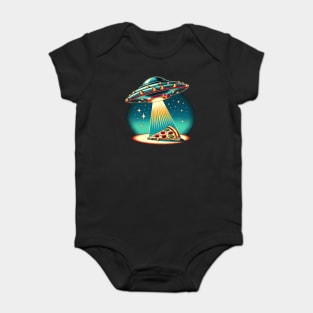 Funny Pizza Ufo, Pizza Lover Baby Bodysuit